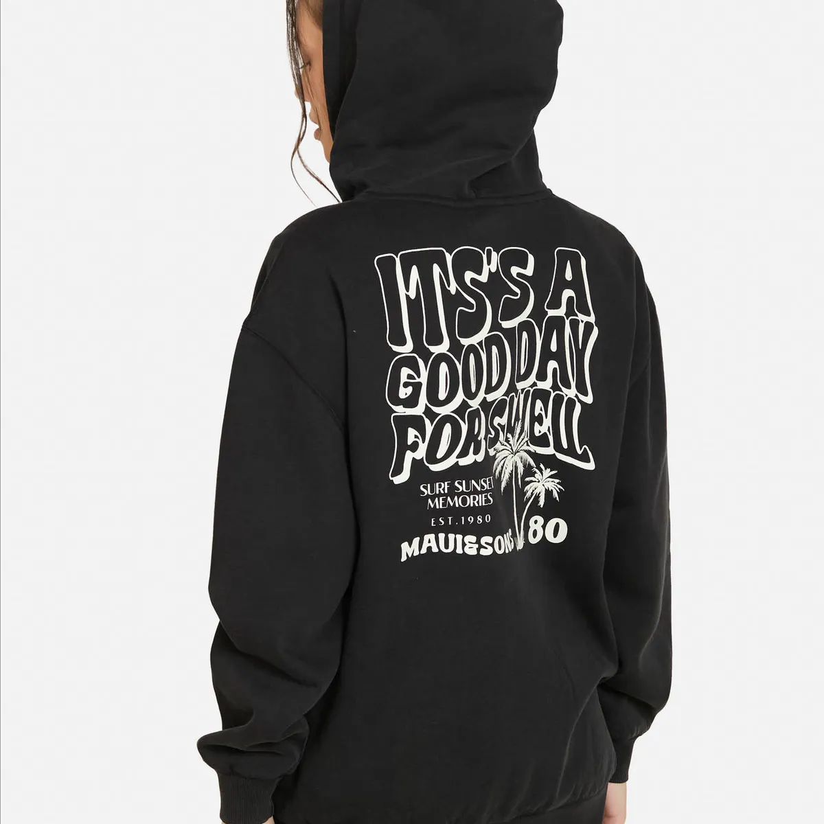 MAUI AND SONS - Poleron FZ Kalurea Negro Mujer Maui And Sons - Negro