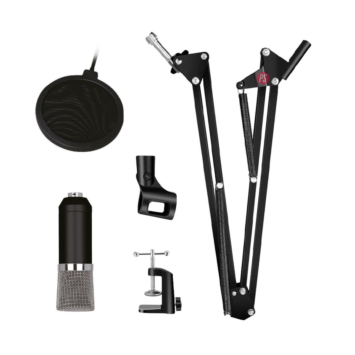 AUDIO PRO - Kit Micrófono + Condensador + Atril Para Grabación - Ps