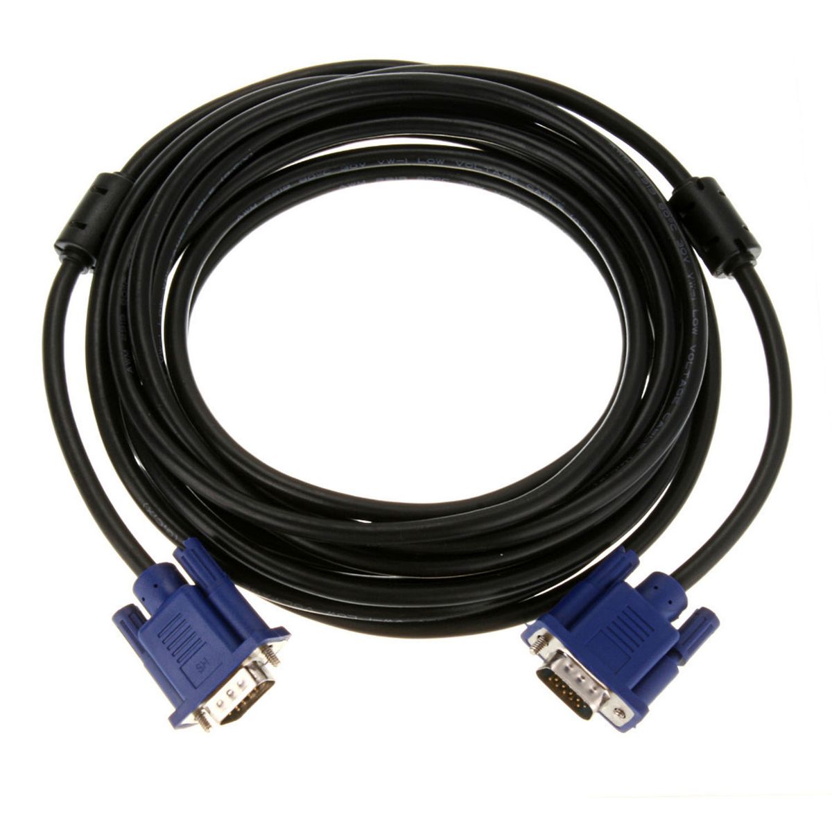 GENERICO - CABLE VGA 20 MTS. M/M, C/FERRITA, CONECTOR AZUL
