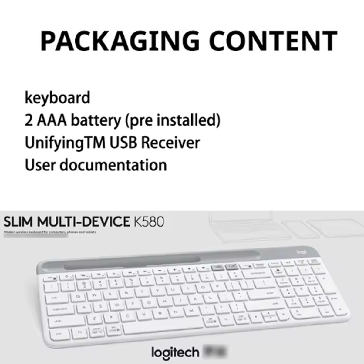 LOGITECH - Teclado Logitech K580 Bluetooth multidispositivo Blanco