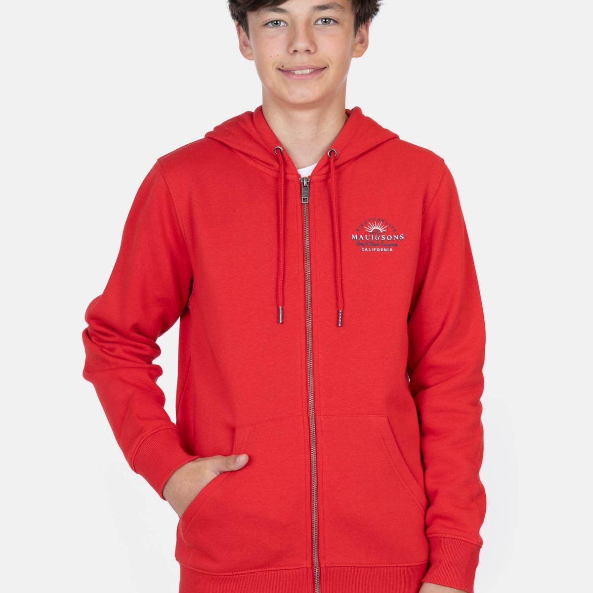 MAUI AND SONS - Poleron FZ  Kalira Rojo Infantil Maui And Sons