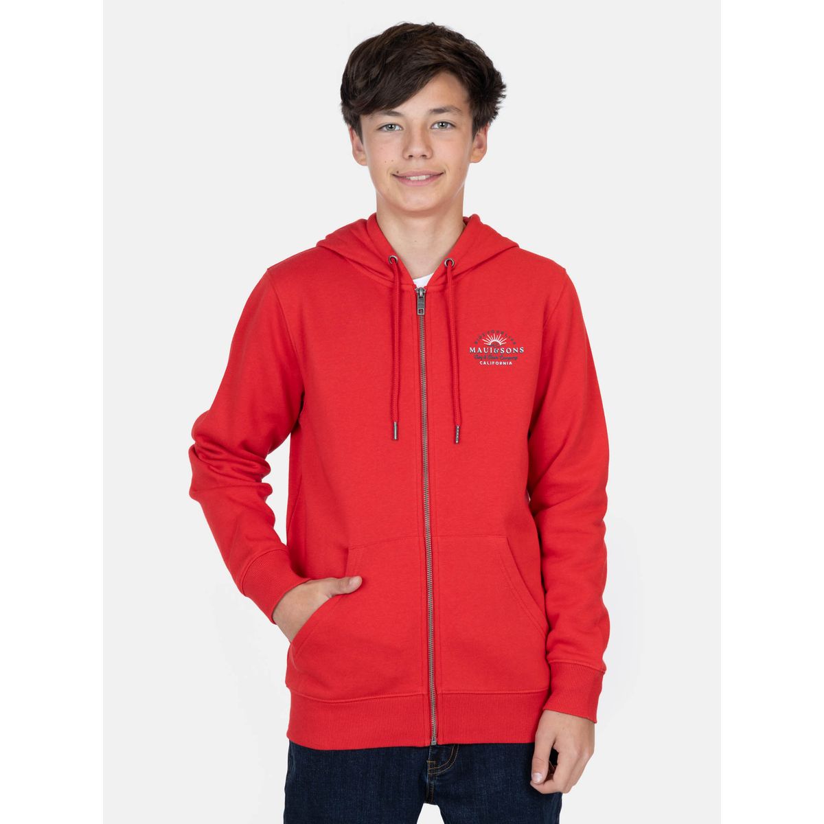 MAUI AND SONS - Poleron FZ  Kalira Rojo Infantil Maui And Sons