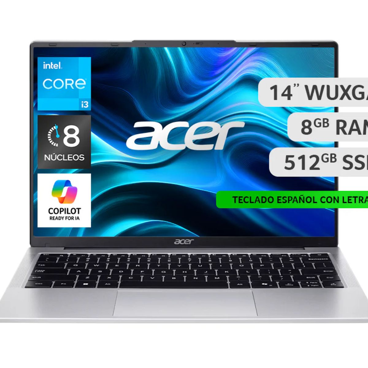 ACER - Notebook Acer 14'  AL14-31P-3591-2 / Intel Core i3 8 Núcleos / 8GB RAM / 512GB SSD / 14 Pulgadas