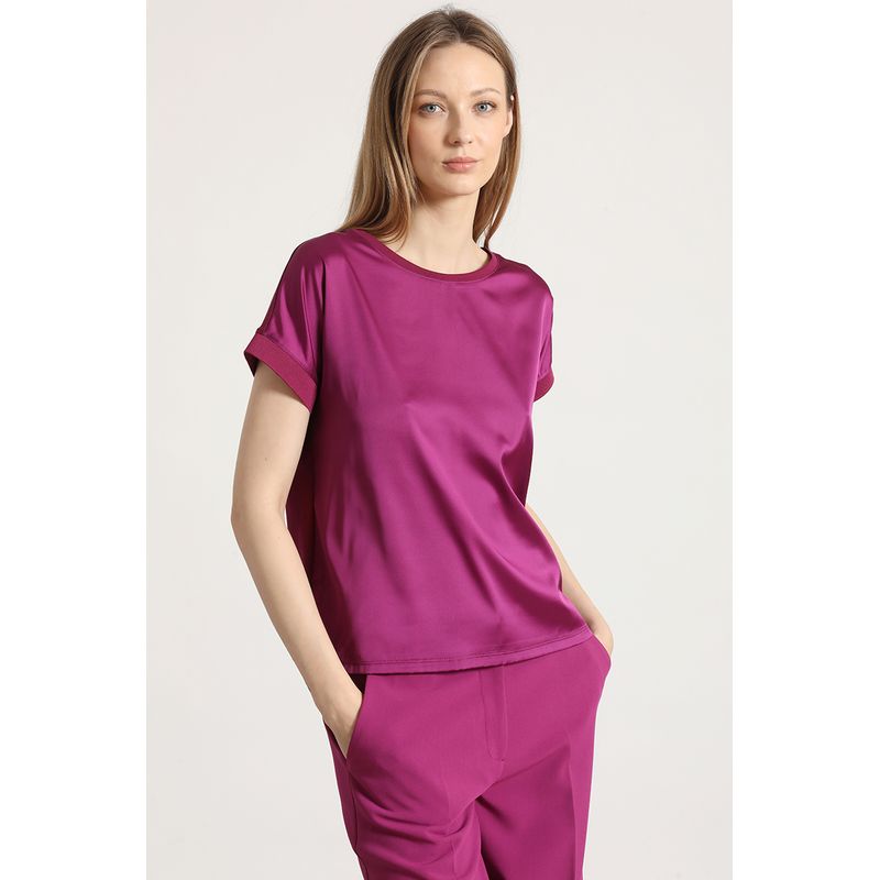 LIOLA - Polera básica satin Liola mujer violeta