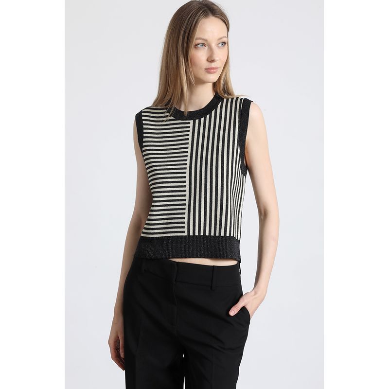 LIOLA - Top de rayas Liola mujer negro