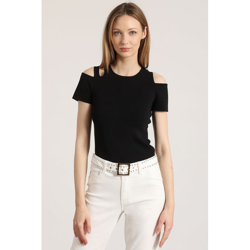 LIOLA - Tejido punto cut off Liola mujer negro