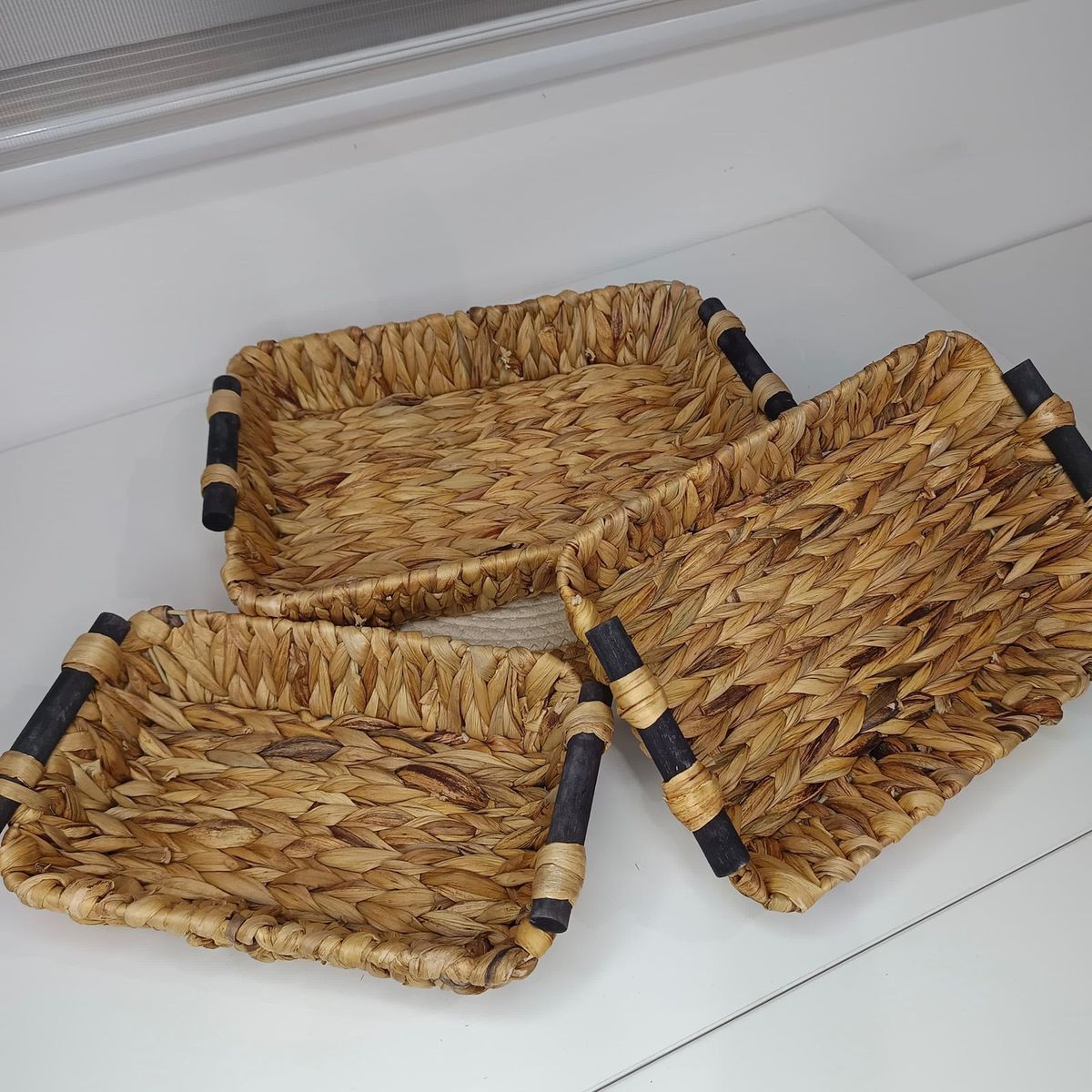 HOMEY - Set de 3 bandejas de fibra natural. panera, Homey