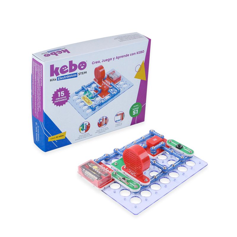 KEBO - Kit Electrónico Educativo Kebo Started S1 - 15 circuitos