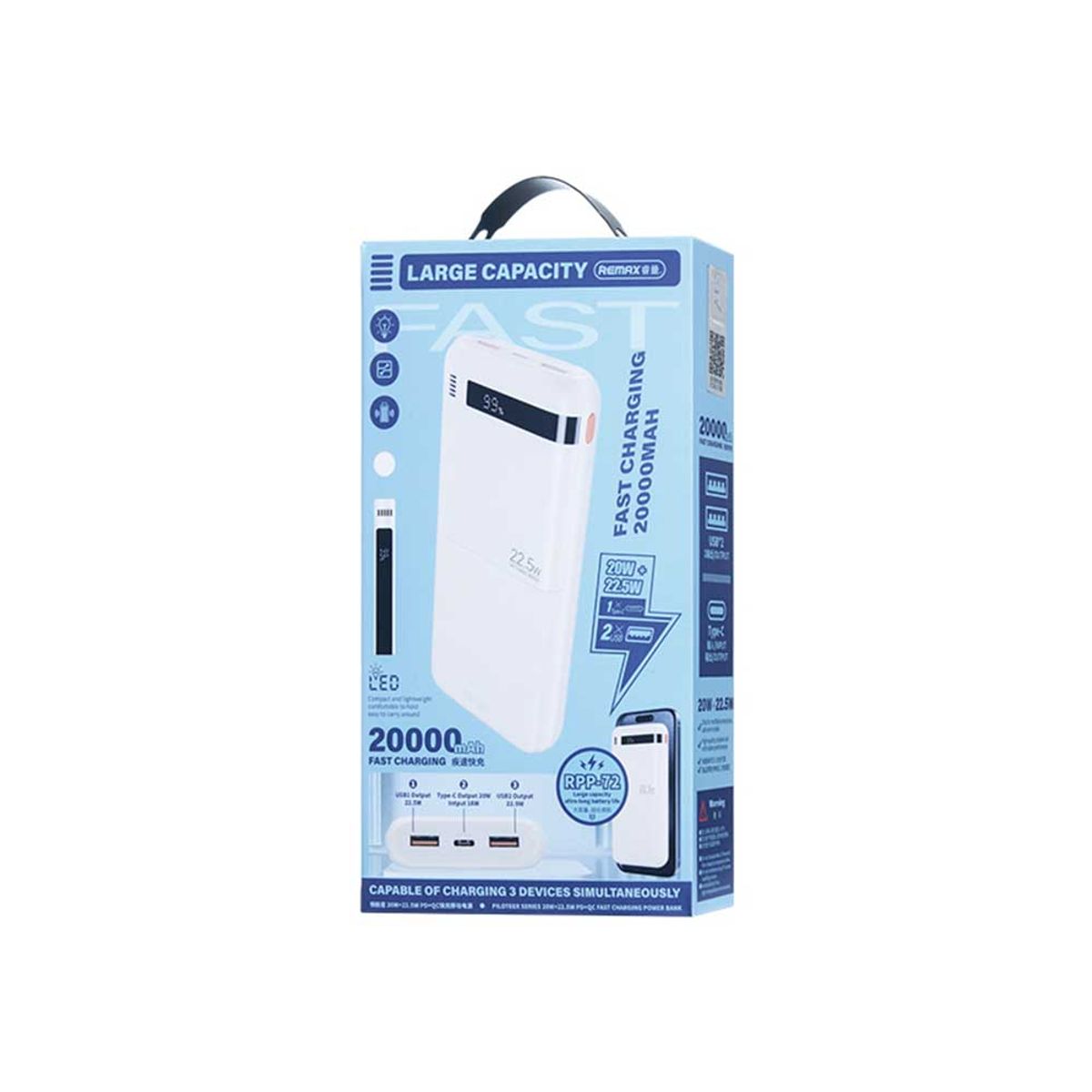 REMAX - Power Bank Remax RPP-72  Color Blanco