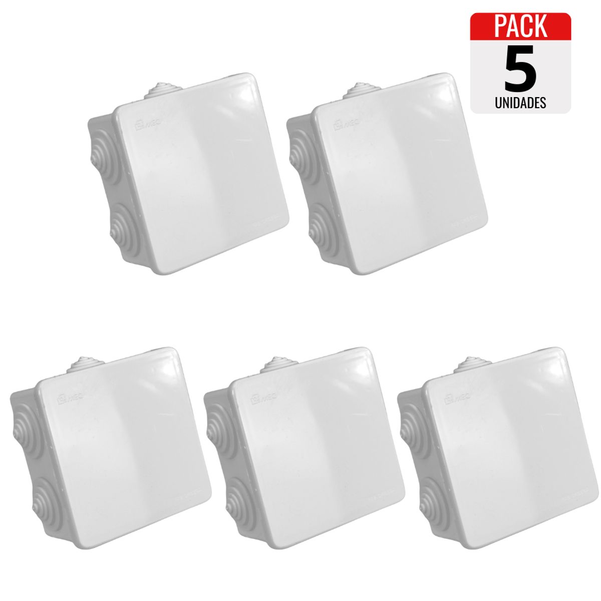 GENERICO - Pack x5 Cajas Estancas Cuadradas 80x80