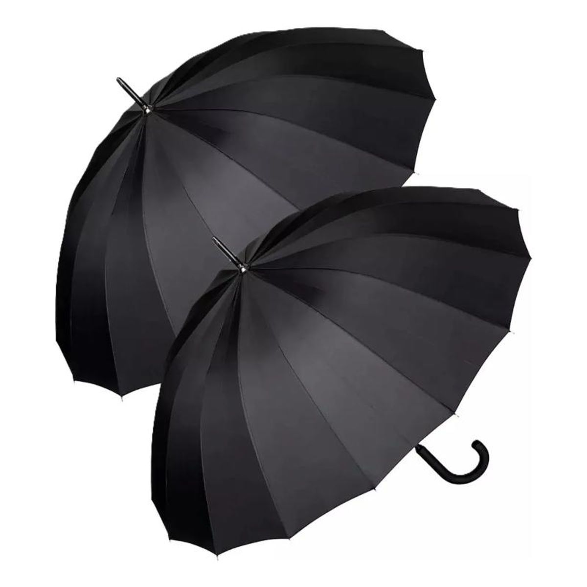 GENERICO - Pack X2 Paraguas De 16 Varillas Con Protección Uv Para Lluvi