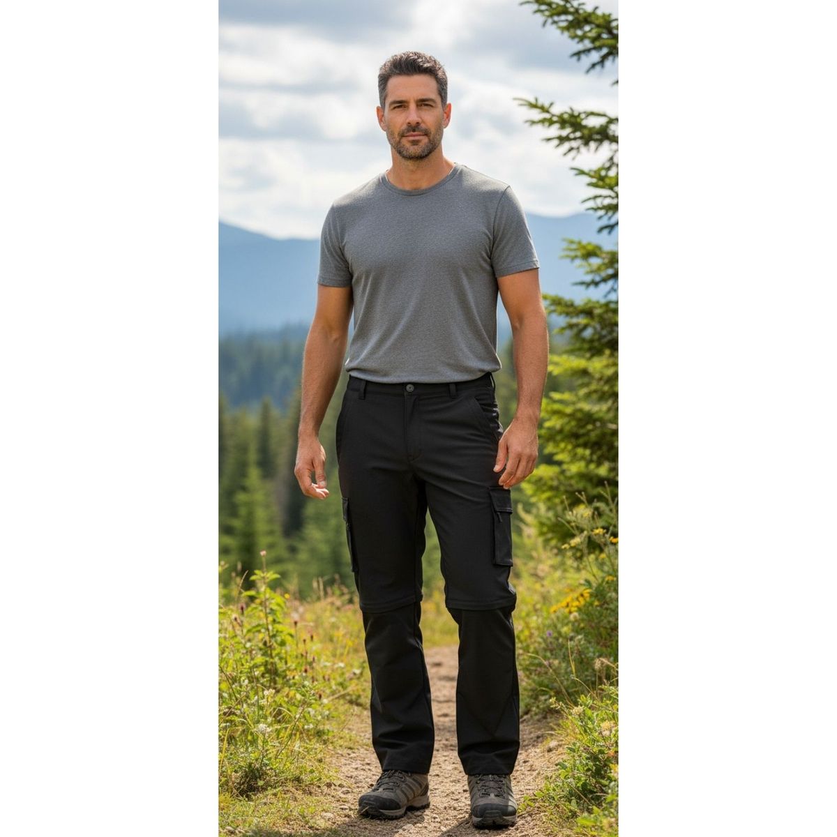 LIKE SHOP - Pantalon Softshell Hombre Verano Bolsillos Cargo 801