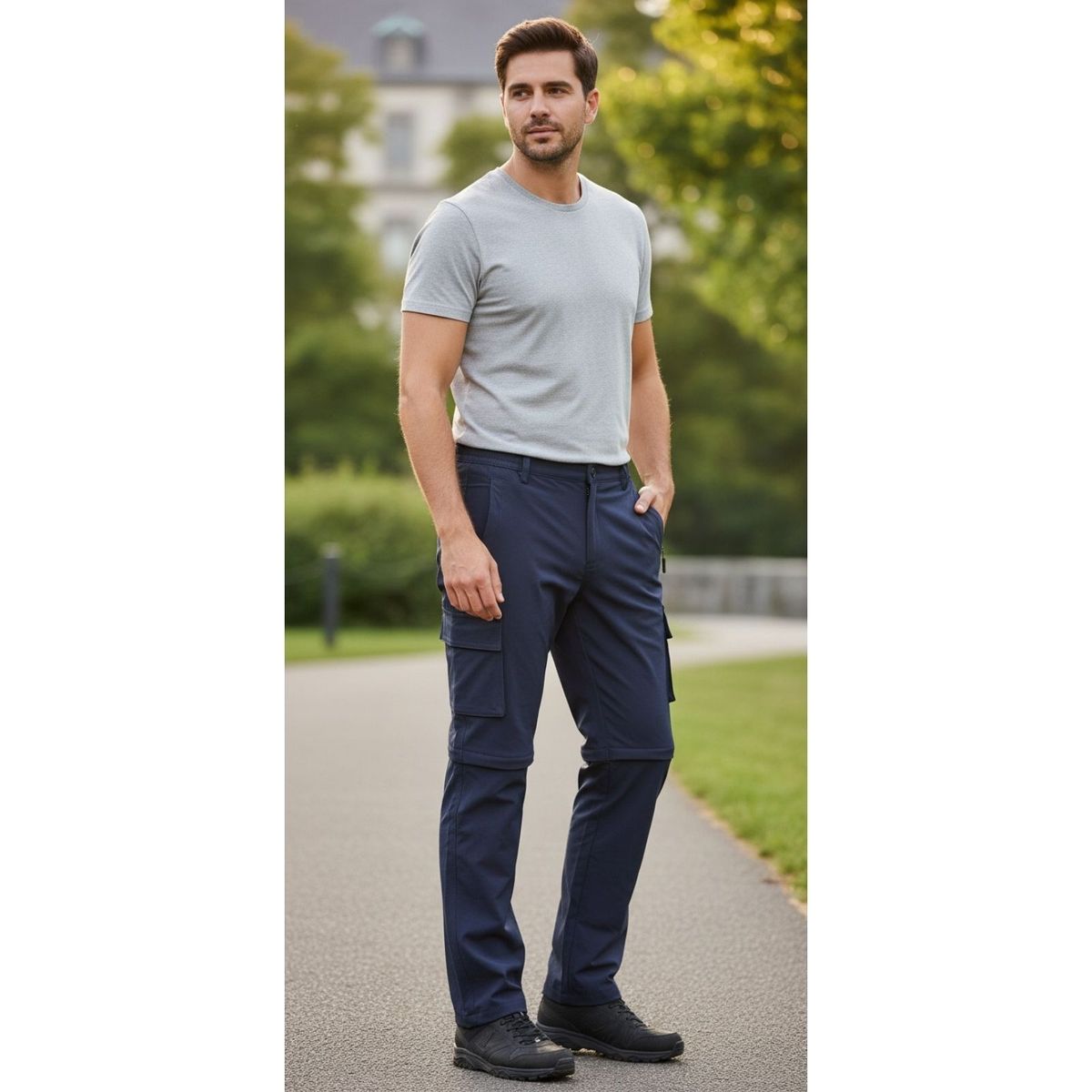 LIKE SHOP - Pantalon Softshell Hombre Verano Bolsillos Cargo 801