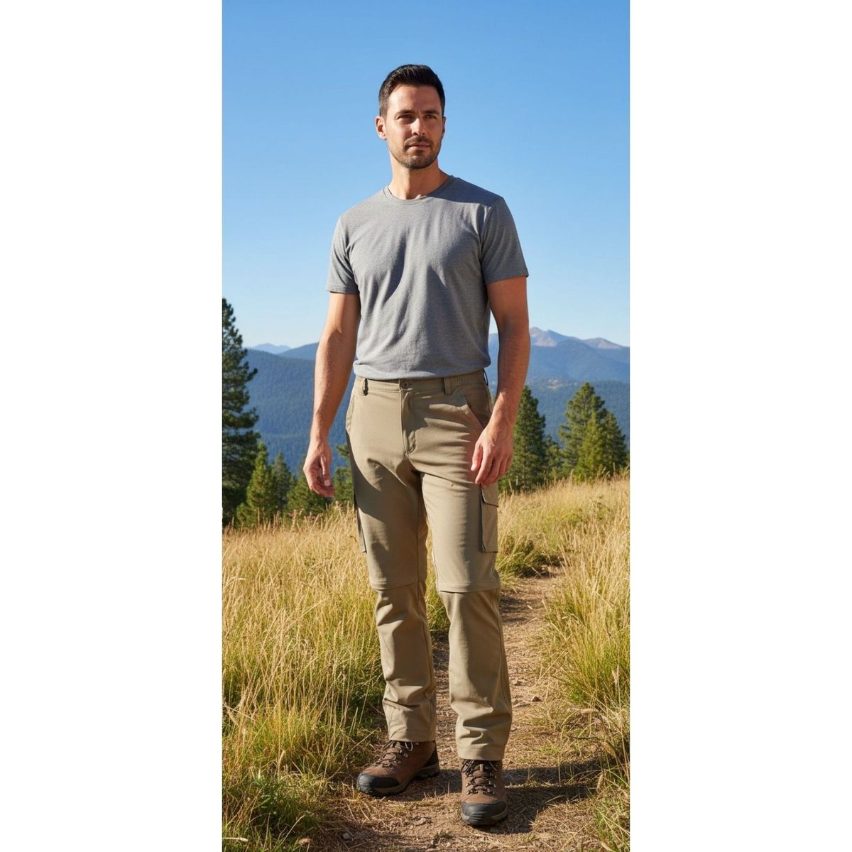 LIKE SHOP - Pantalon Softshell Hombre Verano Bolsillos Cargo 801