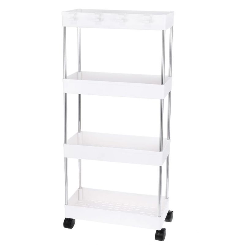 HOMEY - Carrito organizador, almacenamiento, 4 niveles, Blanco, Multiuso