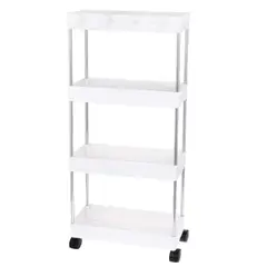HOMEY - Carrito organizador, almacenamiento, 4 niveles, Blanco, Multiuso