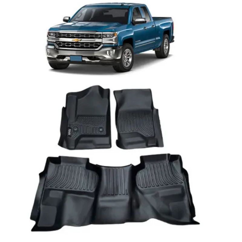 BLACK SNAKE OFF ROAD EQUIPMENT - Set Cubre Piso Calce Perfecto Chevrolet Silverado 2014-2018