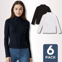 Pack 6 Camiseta Beatle Algodón Primera Capa Juvenil Niña Polera