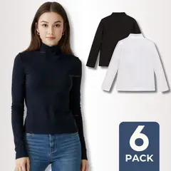 UTILISIMO - Pack 6 Camiseta Beatle Algodón Primera Capa Juvenil Niña Polera