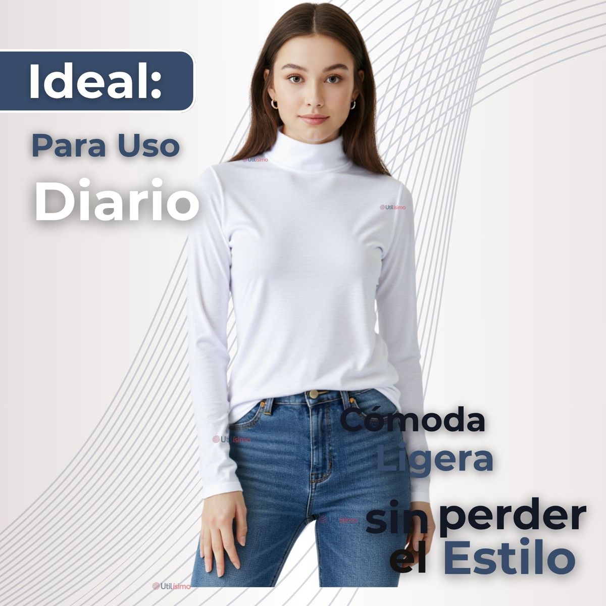 UTILISIMO - Pack 6 Camiseta Beatle Algodón Primera Capa Juvenil Niña Polera