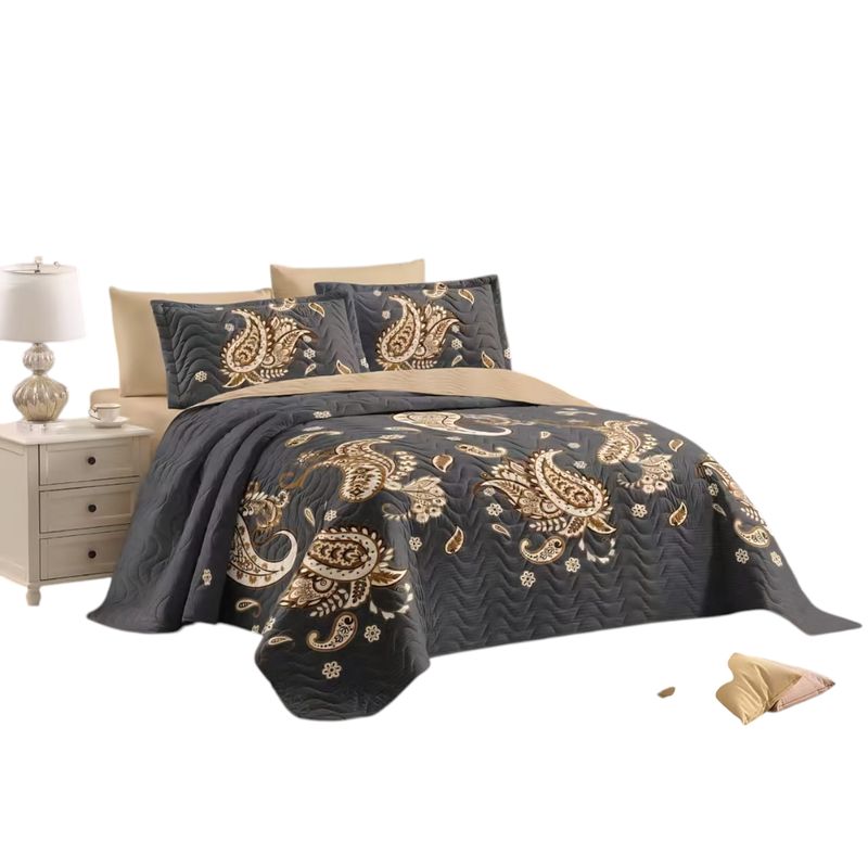 ANGELES DEL HOGAR - CUBRECAMA QUILT DE VERANO CON DISEÑO TF KING