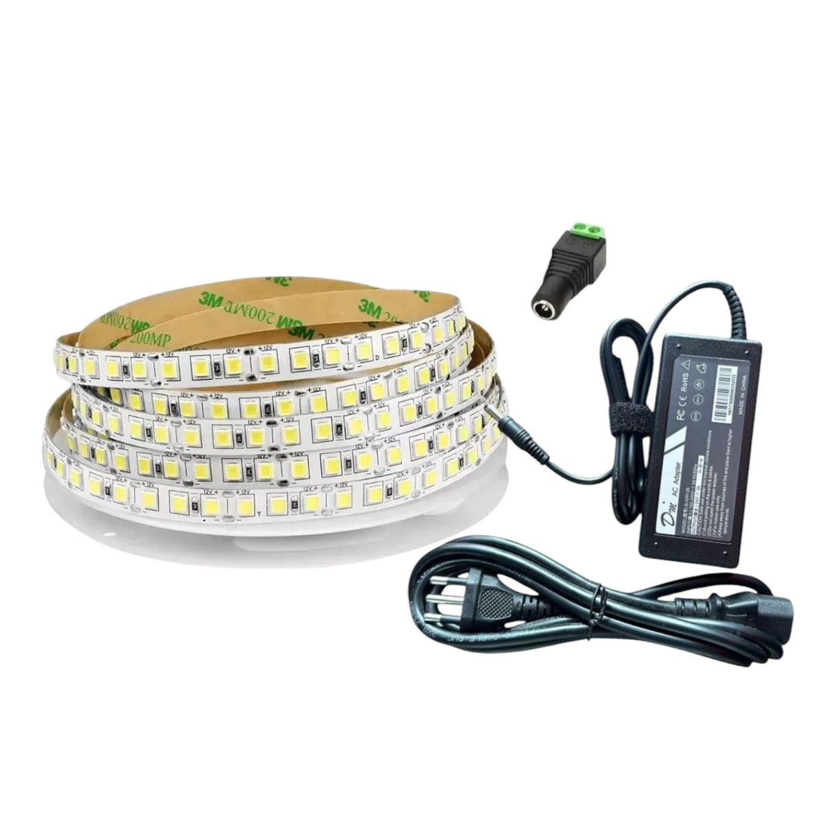Cinta Led 24V 2538 10W 120Led/m 5mt Luz Fría + Transformador, marca WANT - Foto Principal