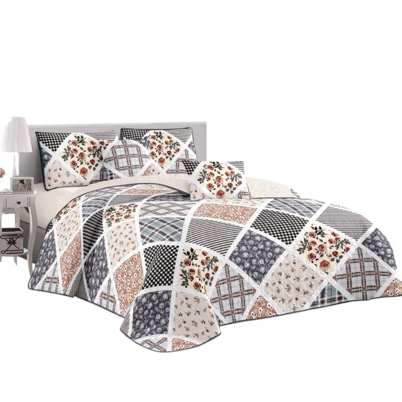 ANGELES DEL HOGAR - CUBRECAMA QUILT DE VERANO CON DISEÑO TF KING