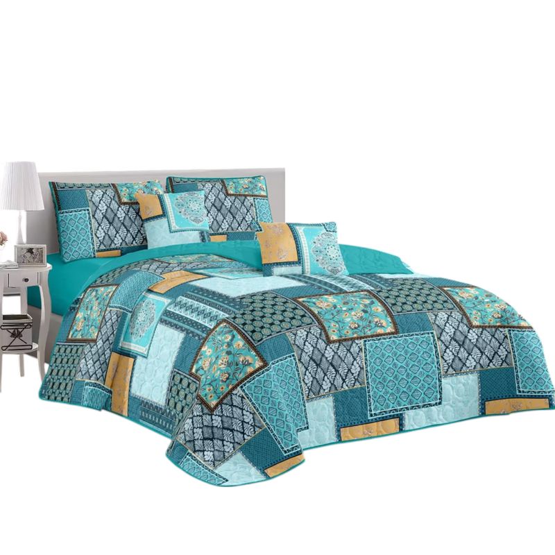 ANGELES DEL HOGAR - CUBRECAMA QUILT DE VERANO CON DISEÑO TF KING