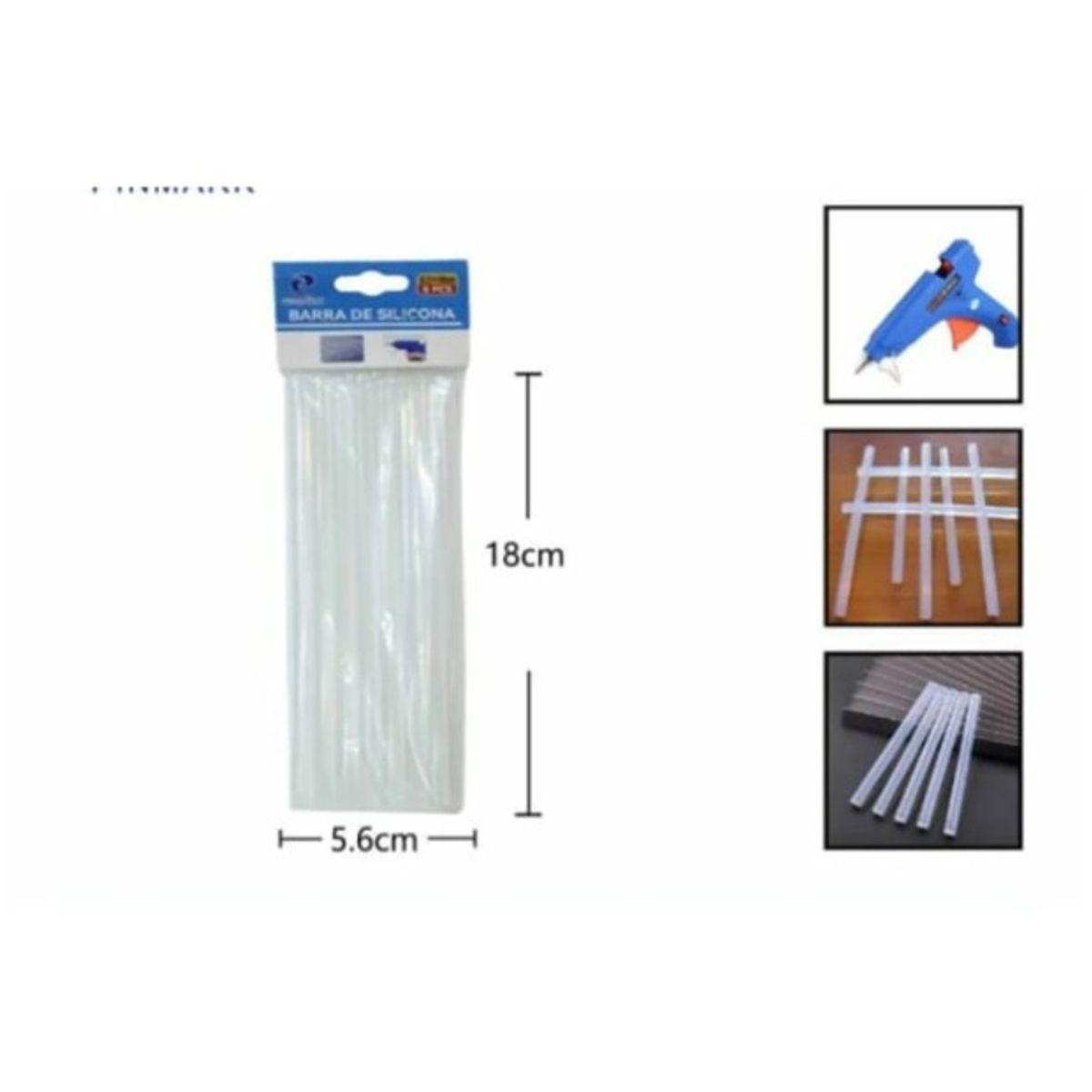 GENERICO - Barra De Pegamento 7 mm 18 Cm Silicona 5 Piezas