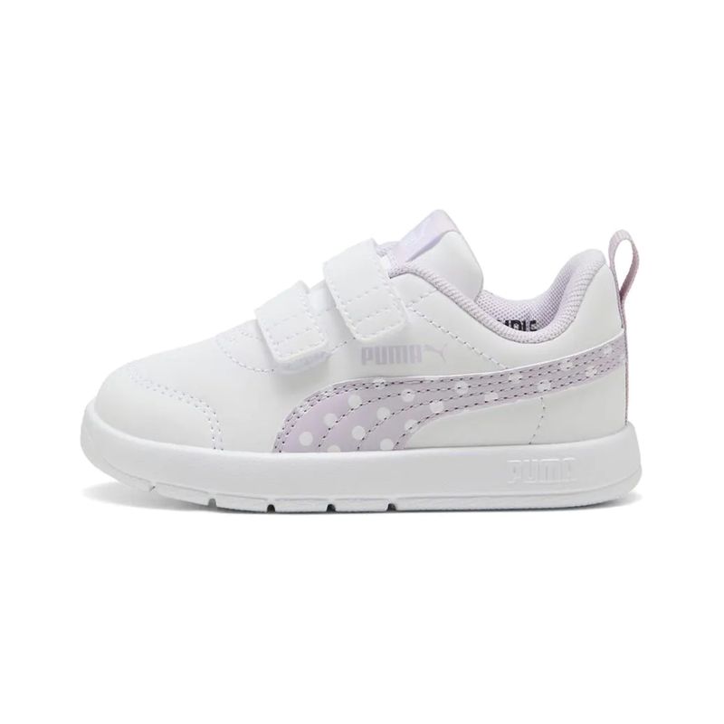 PUMA - Zapatillas Baby Courtflex V3 Dotty Puma Blancas/Lilas
