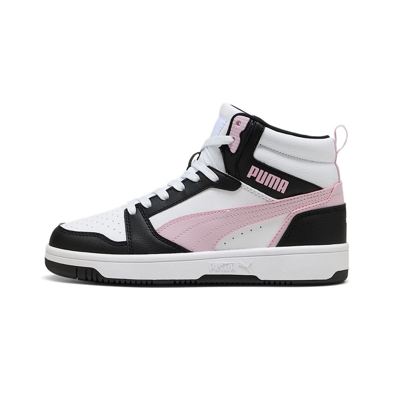 PUMA - Zapatillas Mujer Rebound V6 Mid Puma BlancaNegraRosa