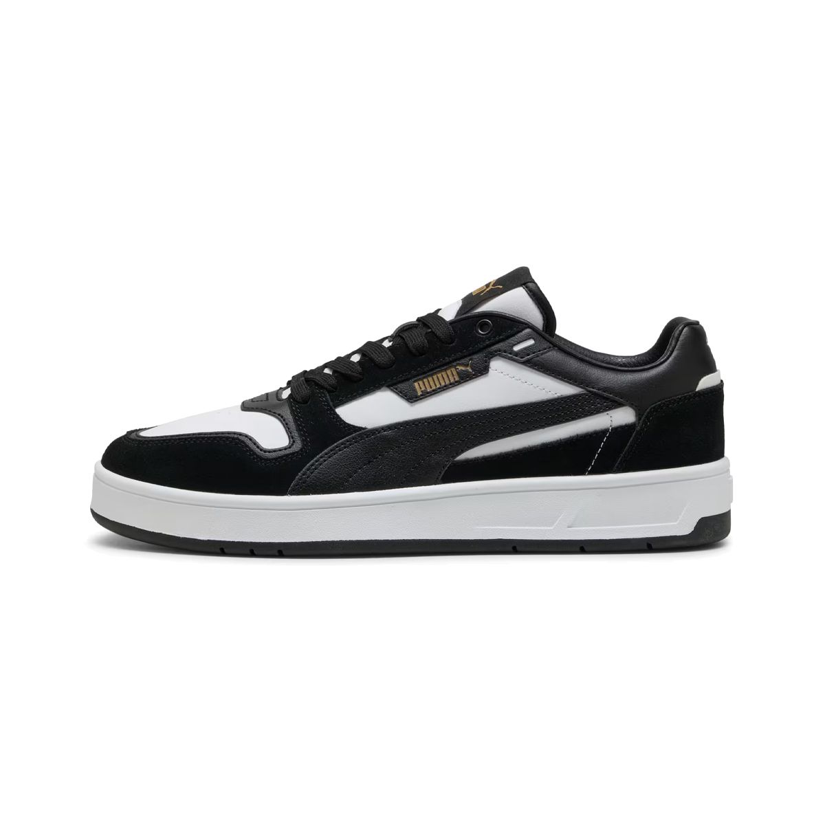 PUMA - Zapatillas Hombre Court Classic Gamuza Puma Blancas/Negras