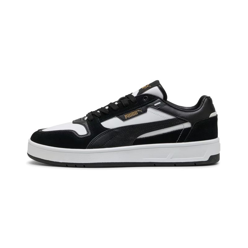 PUMA - Zapatillas Hombre Court Classic Gamuza Puma BlancasNegras
