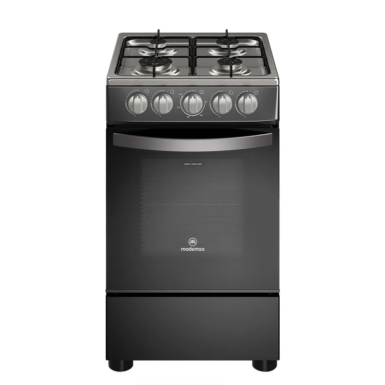 MADEMSA Cocina a Gas 4 Platos LimpiaFácil y Parrillas Alambrón FM4IP