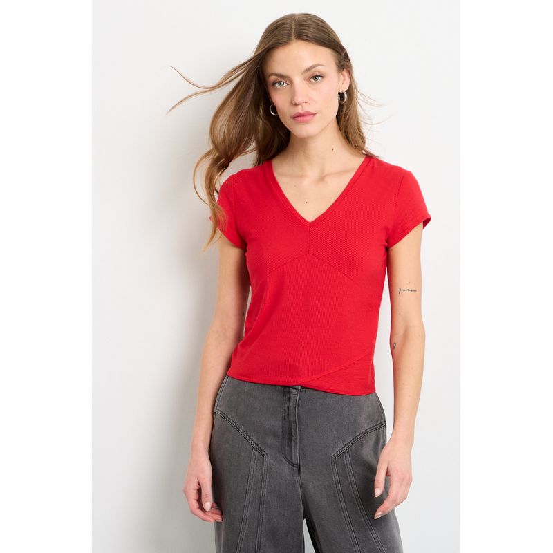 IO - Polera Manga Corta Mujer Rojo IO
