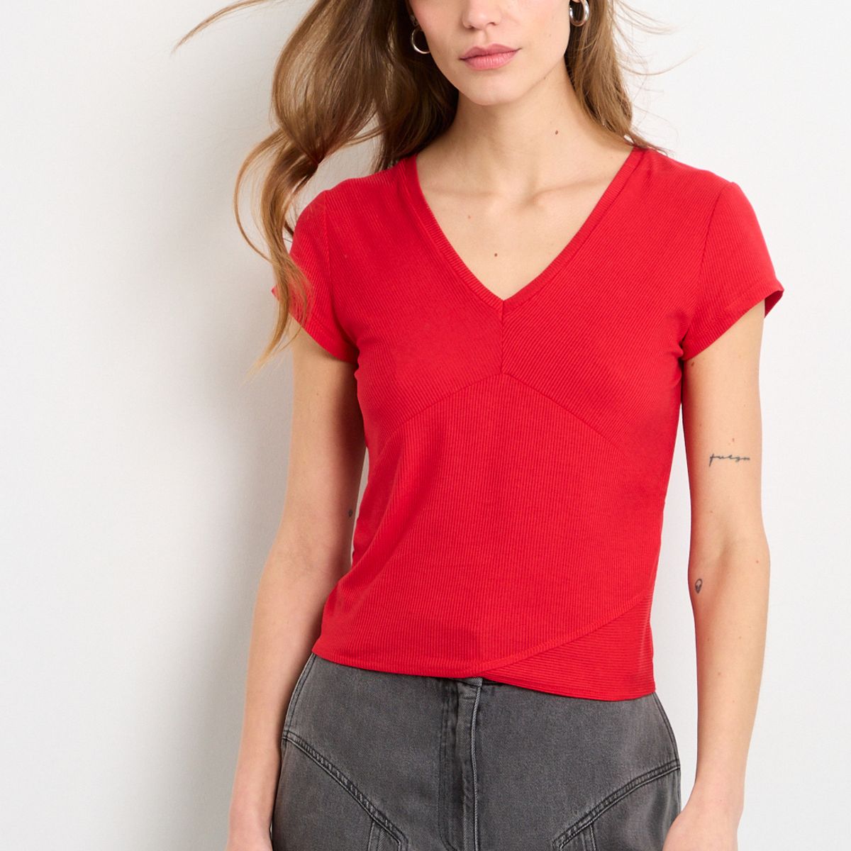 IO - Polera Manga Corta Mujer Rojo IO