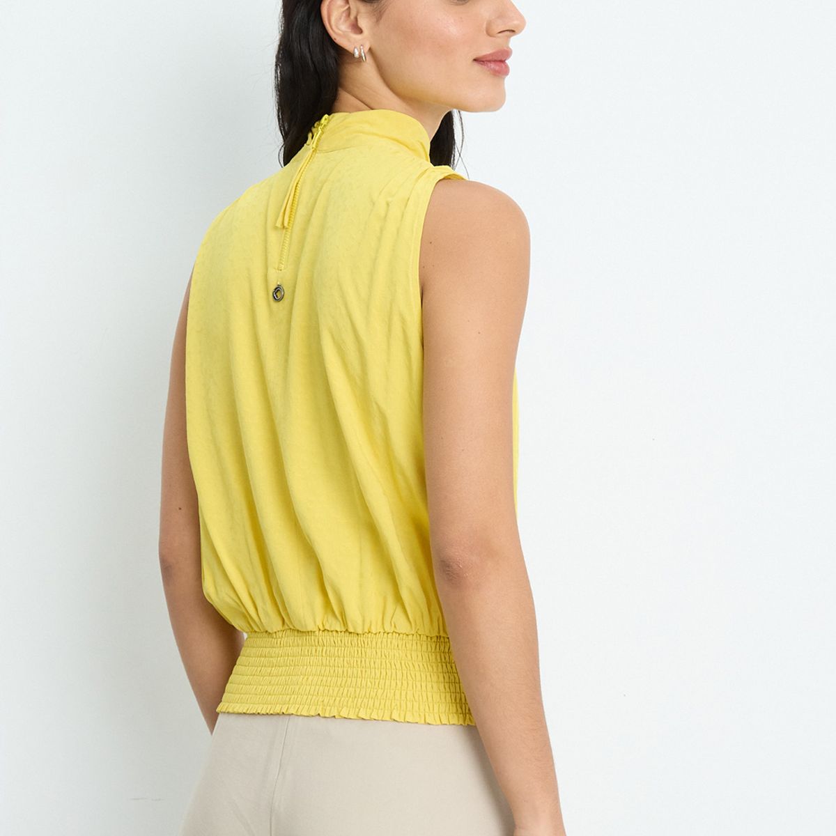 IO - Blusas Sin Manga Mujer Amarillo IO