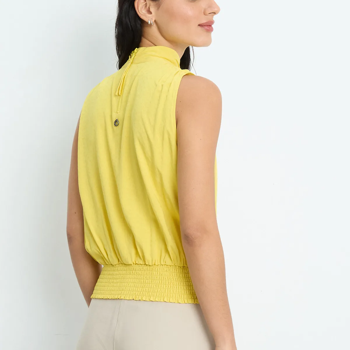 IO - Blusas Sin Manga Mujer Amarillo IO