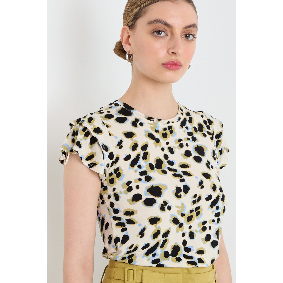 IO - Polera Manga Corta Mujer Beige IO