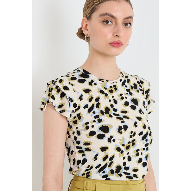 IO - Polera Manga Corta Mujer Beige IO