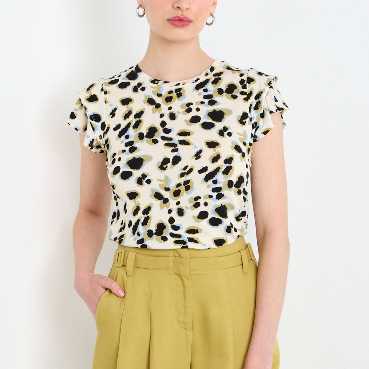 IO - Polera Manga Corta Mujer Beige IO