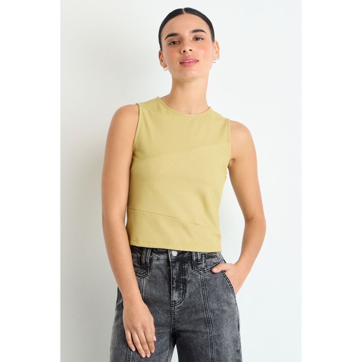 IO - Polera Sin Mangas Mujer Amarillo IO