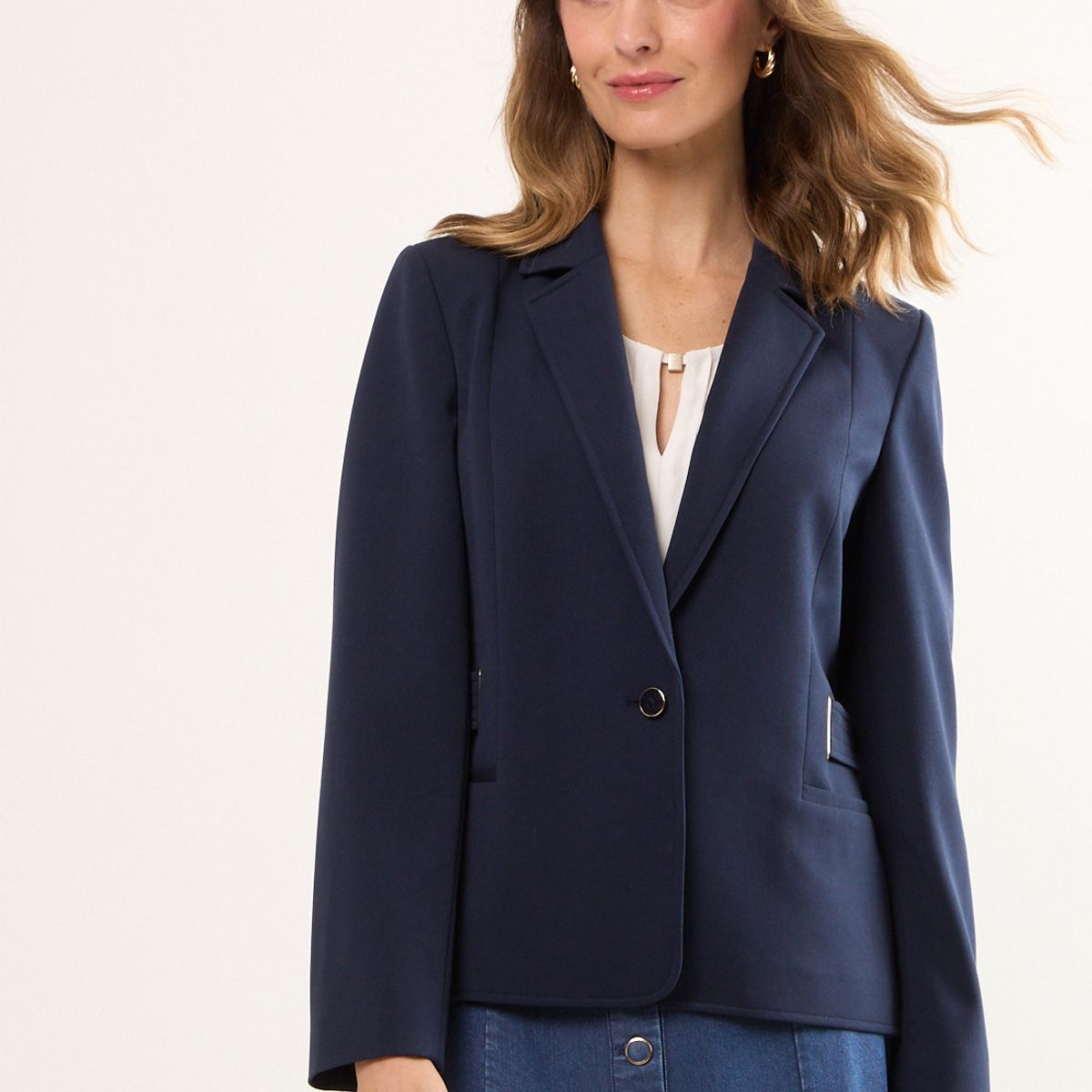 MA GRIFFE - Blazer Mujer Azul Magriffe
