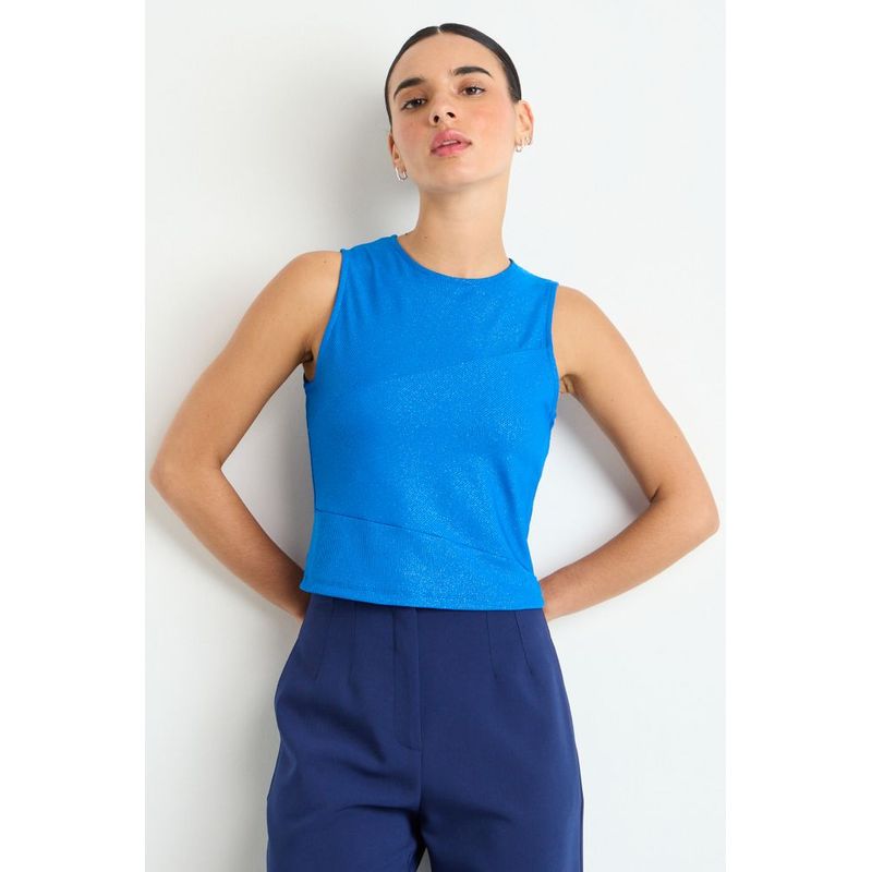 IO - Polera Sin Mangas Mujer Azul IO