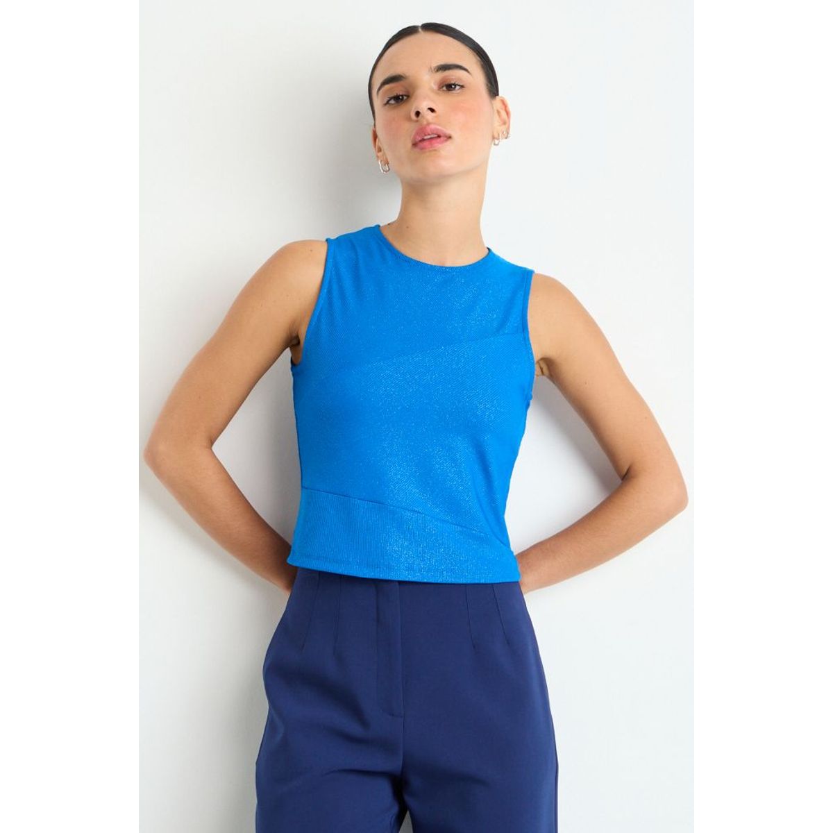 IO - Polera Sin Mangas Mujer Azul IO