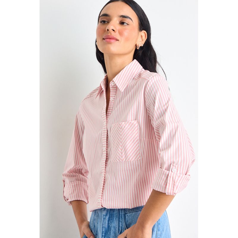 IO - Blusas Manga Larga Mujer Rosa IO