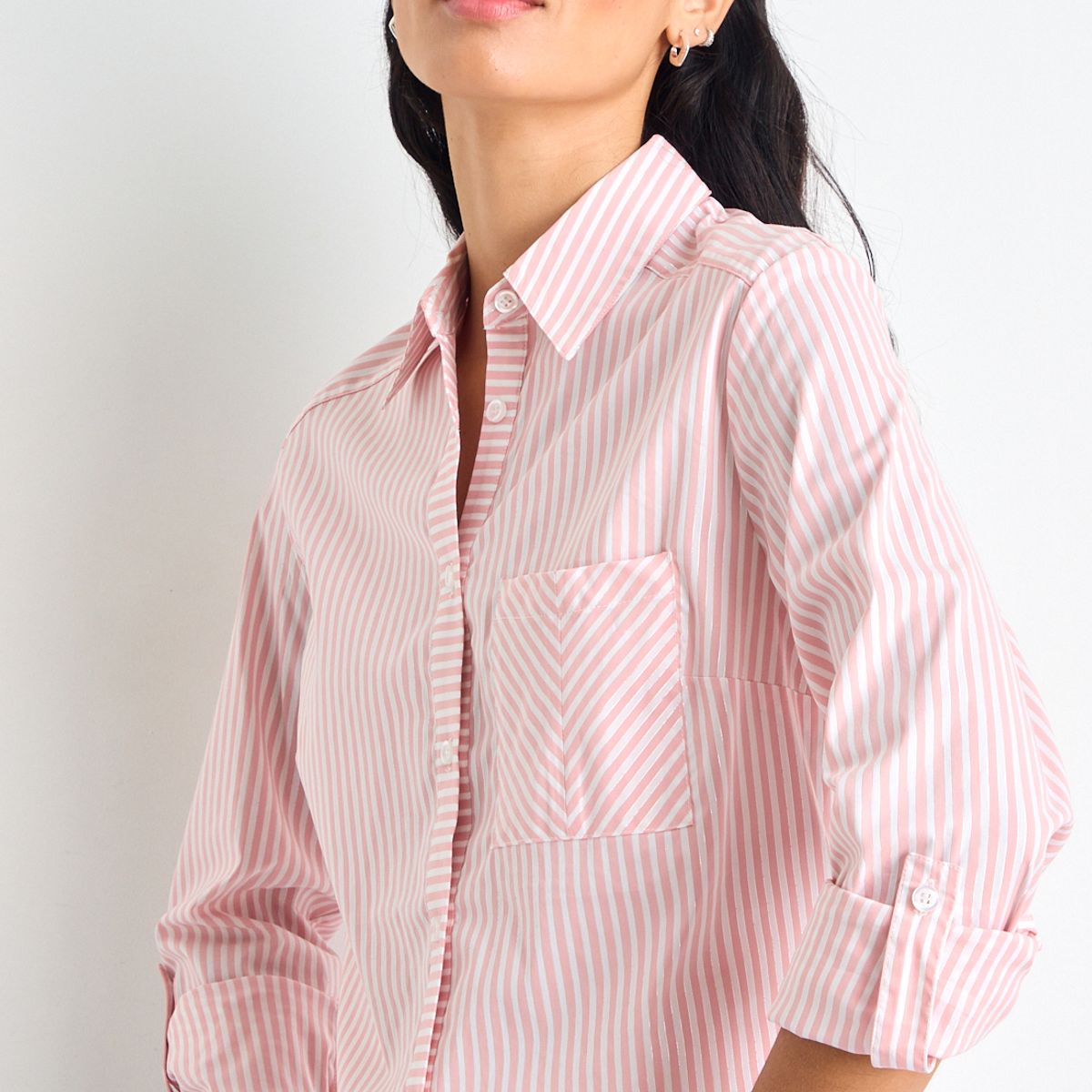 IO - Blusas Manga Larga Mujer Rosa IO