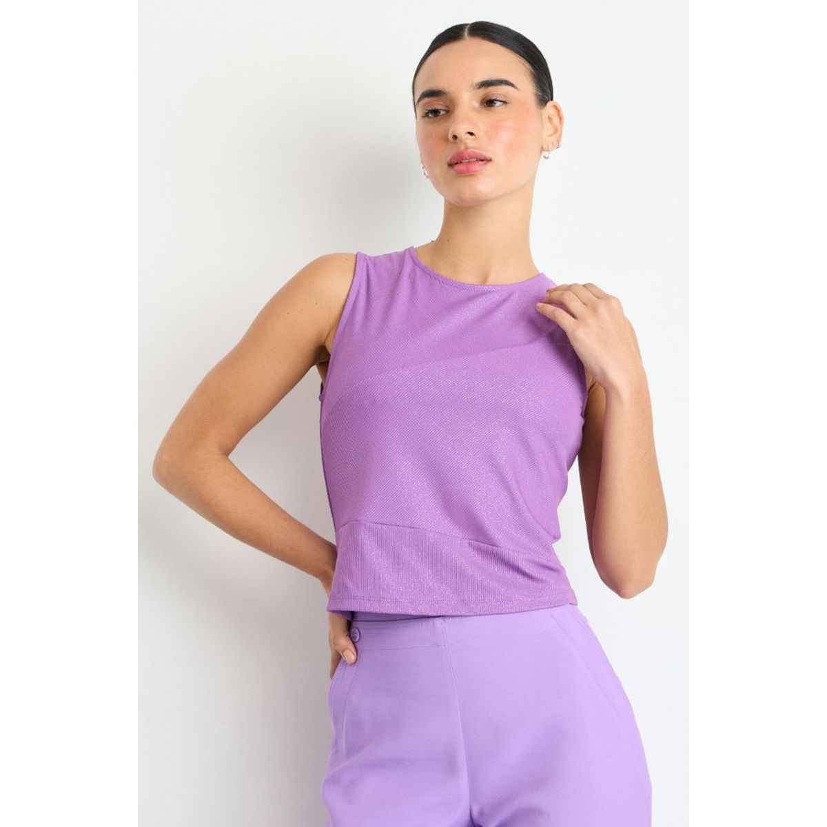 IO - Polera Sin Mangas Mujer Morado IO