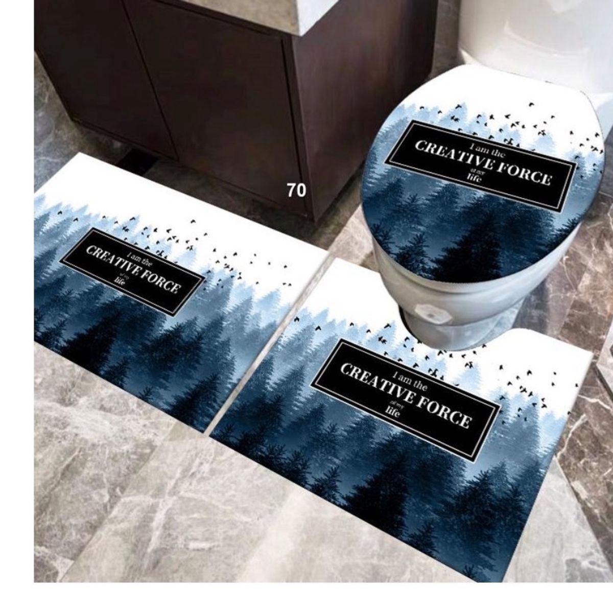 GENERICO - juego De Alfombras De Baño Set De 3 Pcs Antideslizante