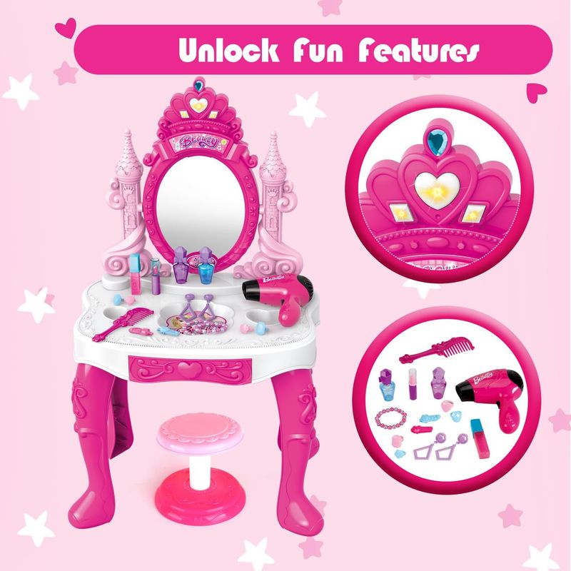 GENERICO - Tocador Princesa Maquillaje Para Niñas De Juguetes
